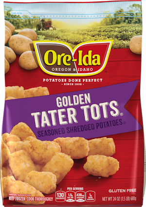 Ore-Ida Golden Tater Tots Seasoned Shredded Frozen Potatoes Value Size, 5  lb Bag