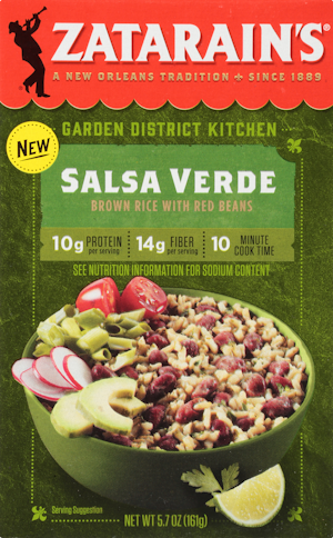 Zatarain's Salsa Verde Brown Rice With Red Beans, 5.7 oz